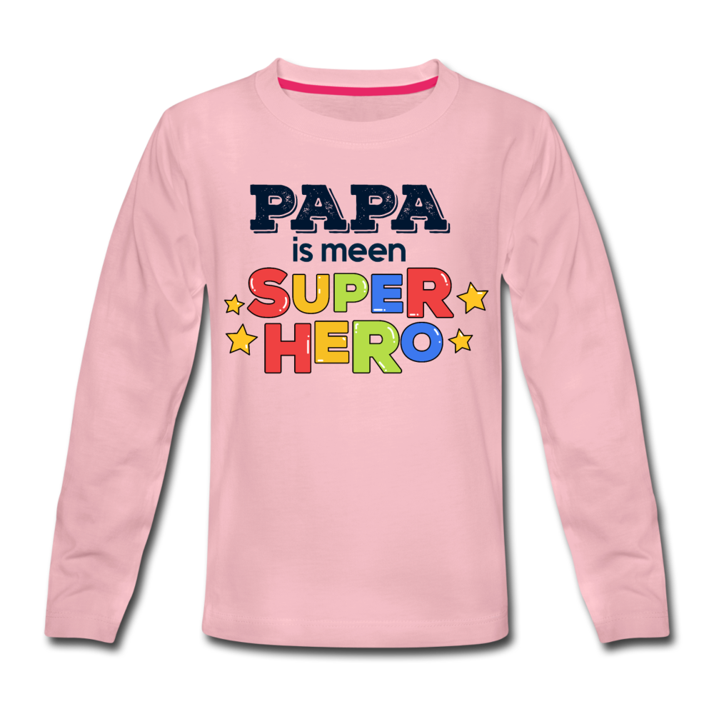 Super Hero - Kinder Langarmshirt - Hellrosa