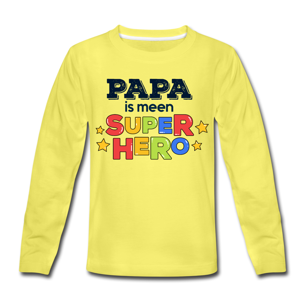 Super Hero - Kinder Langarmshirt - Gelb