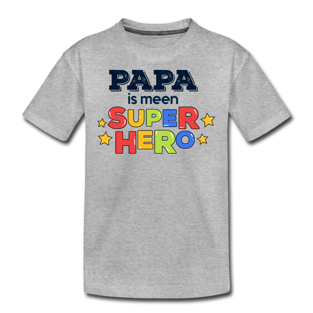 Super Hero - Teenager Premium T-Shirt - Grau meliert
