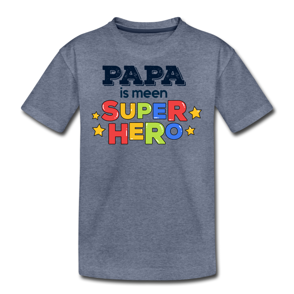 Super Hero - Teenager Premium T-Shirt - Blau meliert
