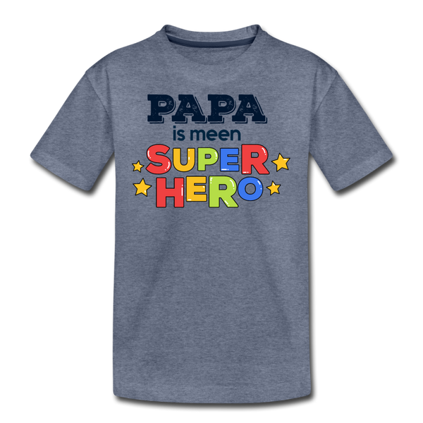 Super Hero - Teenager Premium T-Shirt - Blau meliert