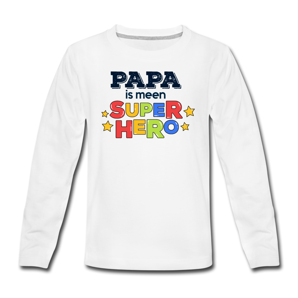 Super Hero - Teenager Langarmshirt - Weiß