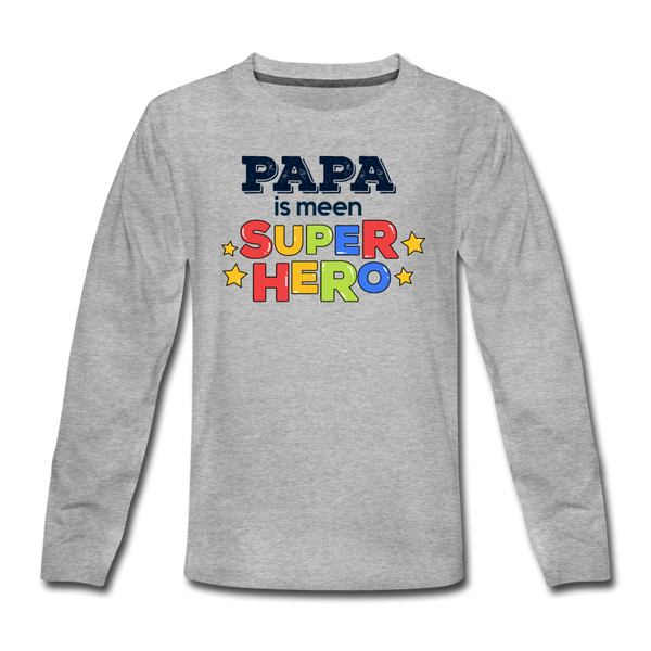 Super Hero - Teenager Langarmshirt - Grau meliert