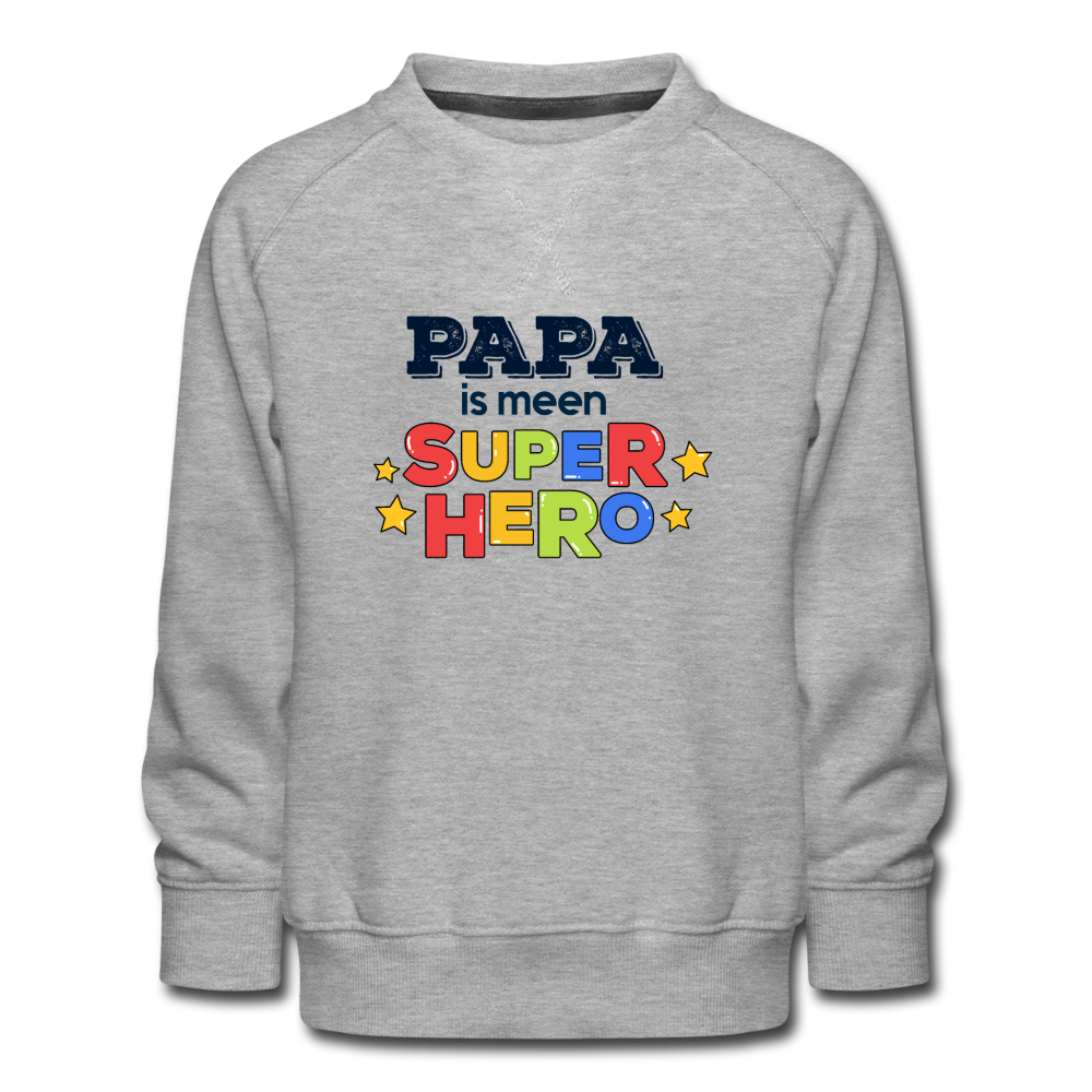 Super Hero - Kinder Premium Sweatshirt - Grau meliert