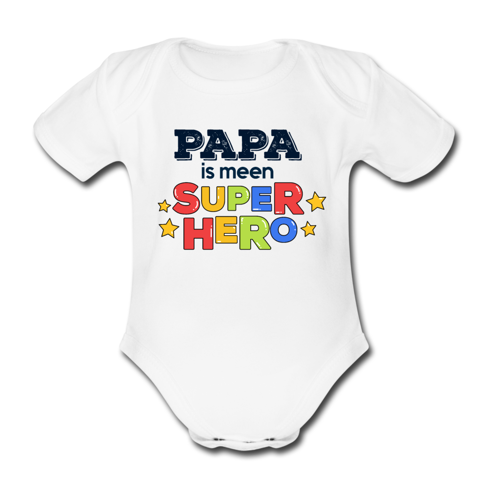 Super Hero - Bio-Kurzarmbody - Weiß
