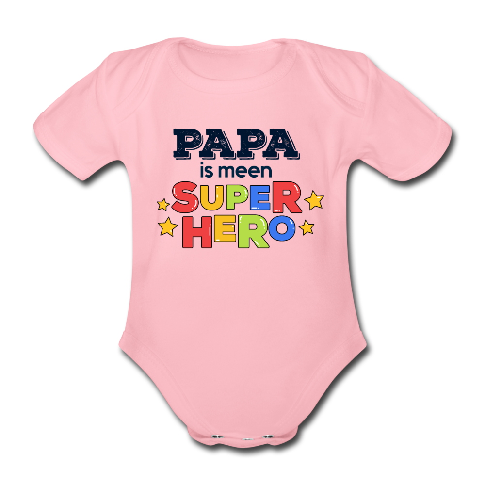 Super Hero - Bio-Kurzarmbody - Hellrosa