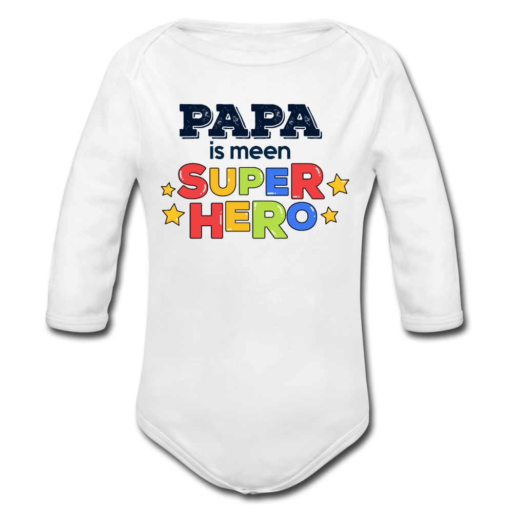 Super Hero - Bio-Langarmbody - Weiß