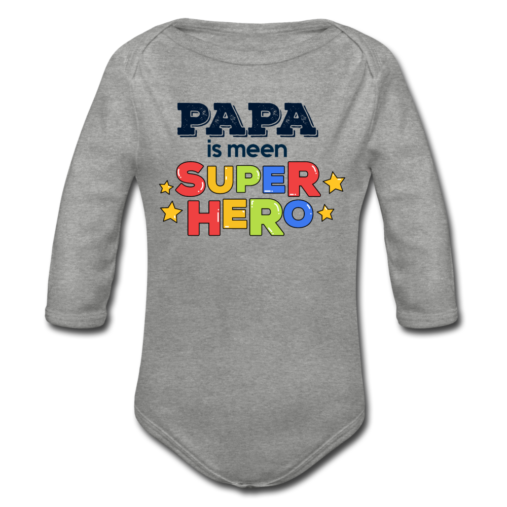 Super Hero - Bio-Langarmbody - Grau meliert