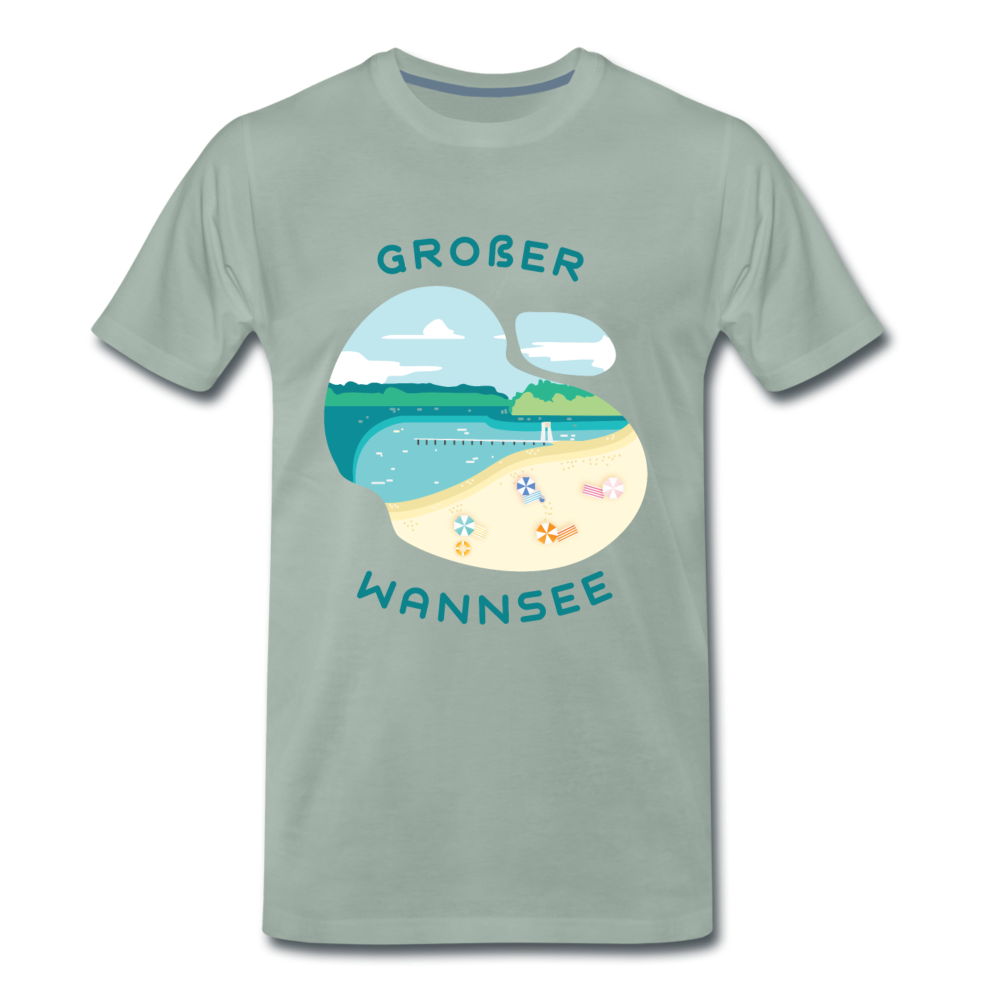 Großer Wannsee - Männer Premium T-Shirt - Graugrün