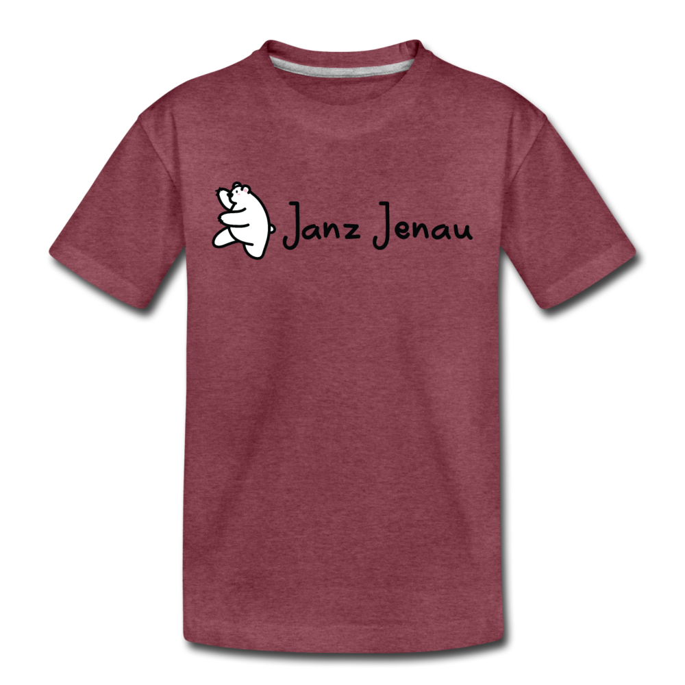 Janz Jenau - Kinder Premium T-Shirt - Bordeauxrot meliert