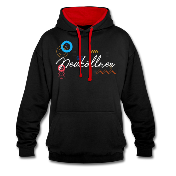 Neuköllner - Kontrast Hoodie - Schwarz/Rot