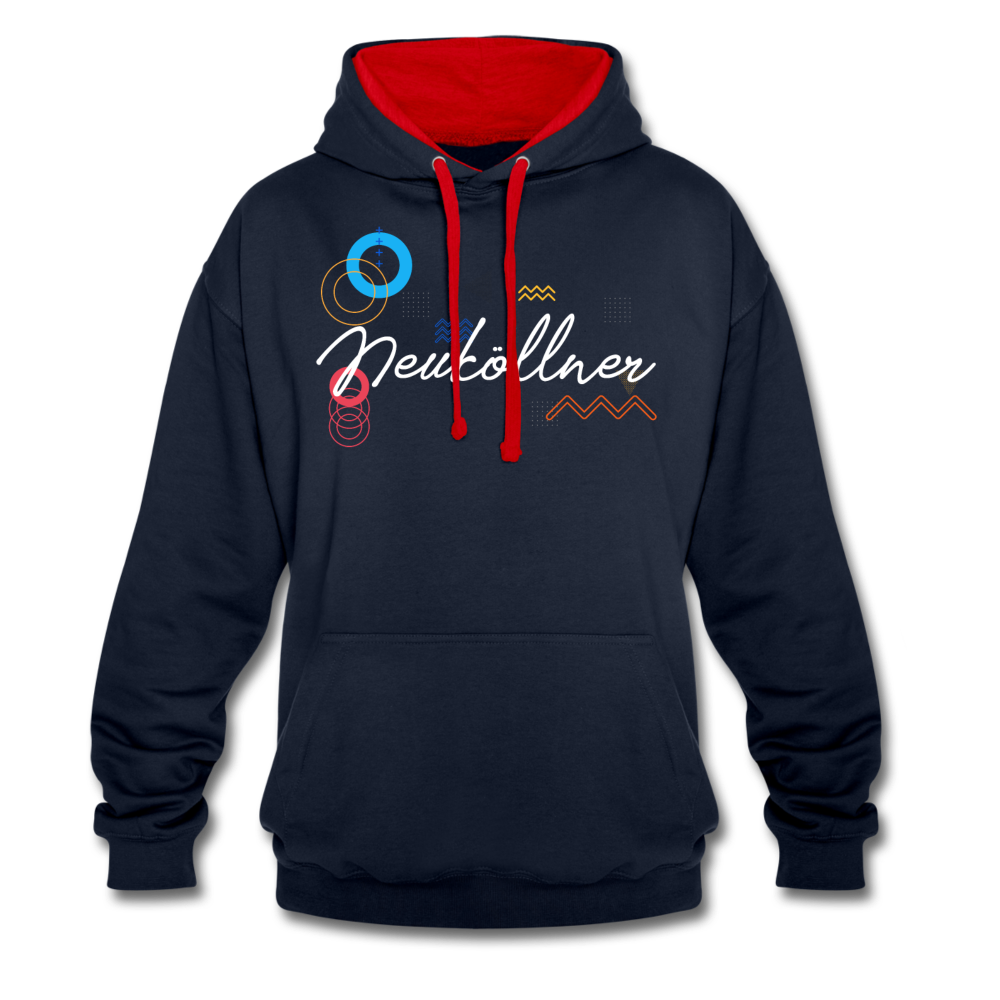 Neuköllner - Kontrast Hoodie - Navy/Rot