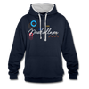 Neuköllner - Kontrast Hoodie - Navy/Grau meliert