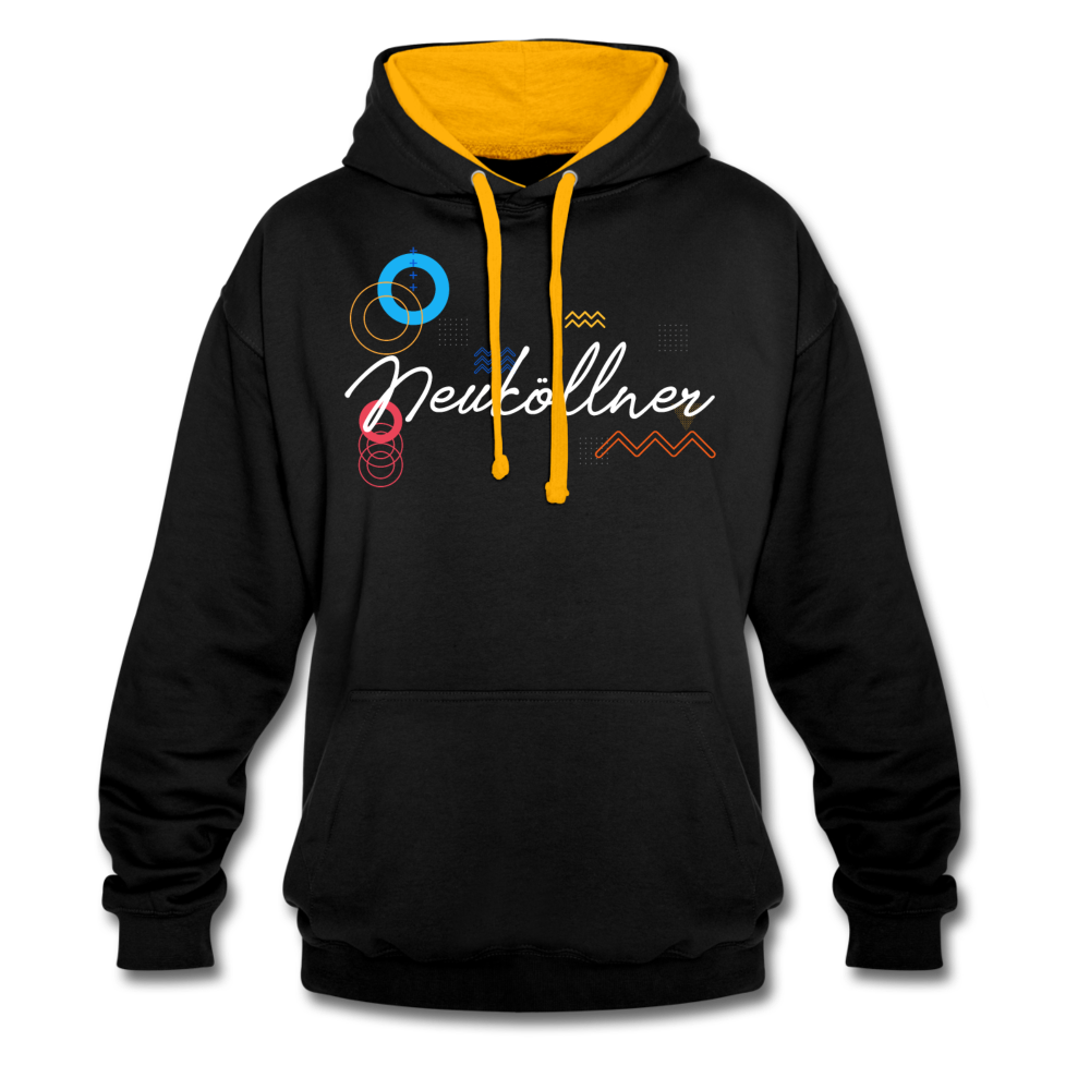Neuköllner - Kontrast Hoodie - Schwarz/Gold