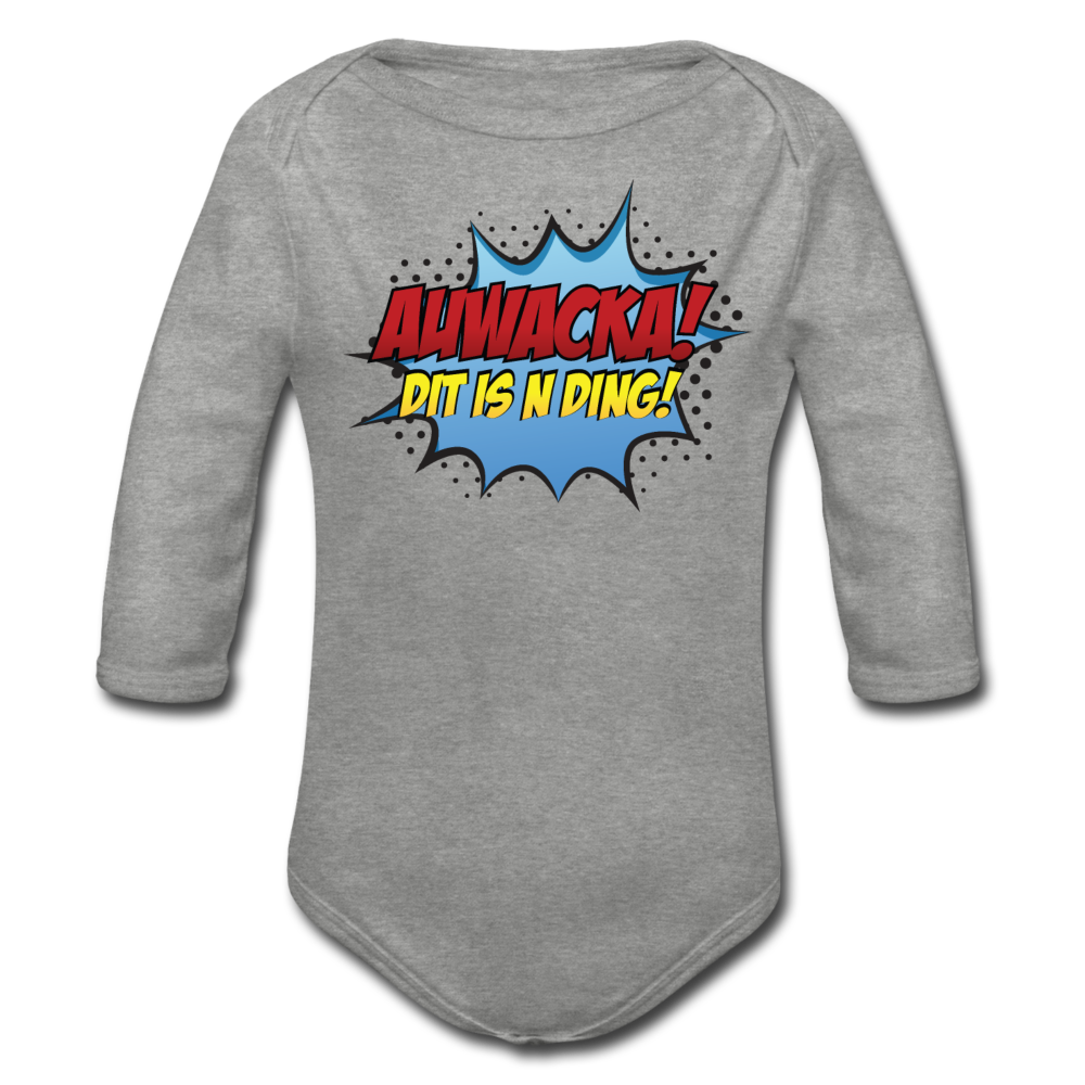 Auwacka! - Bio-Langarmbody - Grau meliert