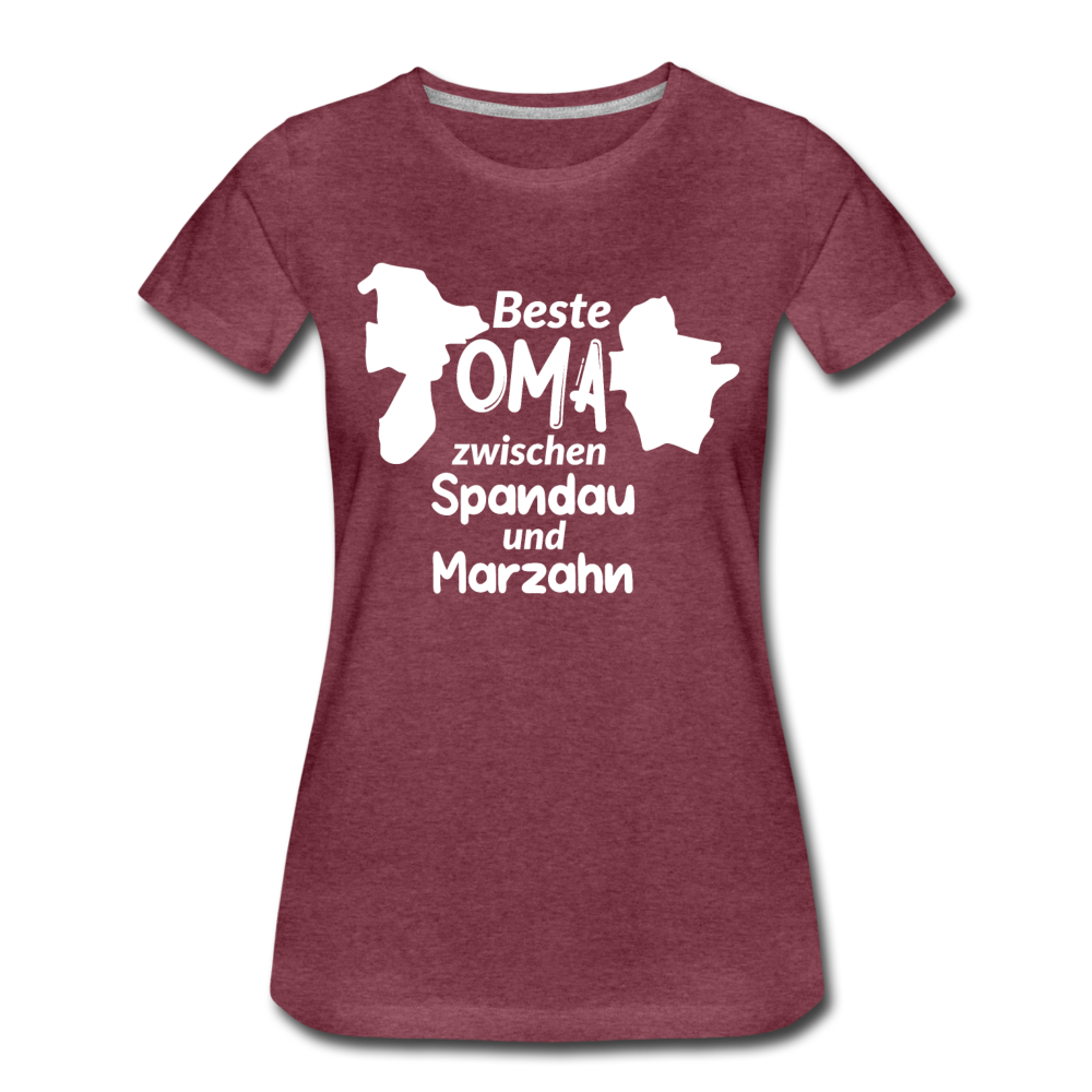 Beste Oma - Frauen Premium T-Shirt - Bordeauxrot meliert