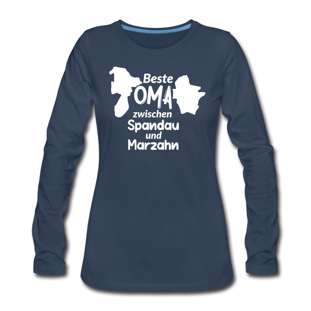 Beste Oma - Frauen Premium Langarmshirt - Navy