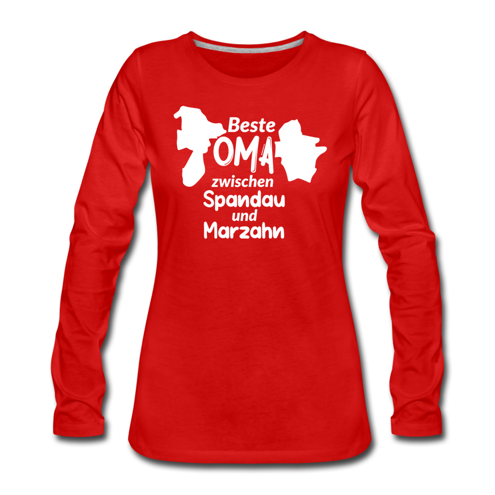 Beste Oma - Frauen Premium Langarmshirt - Rot