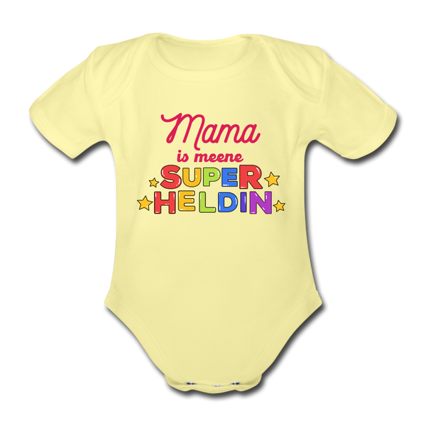 Meene Heldin - Bio-Kurzarmbody - Hellgelb