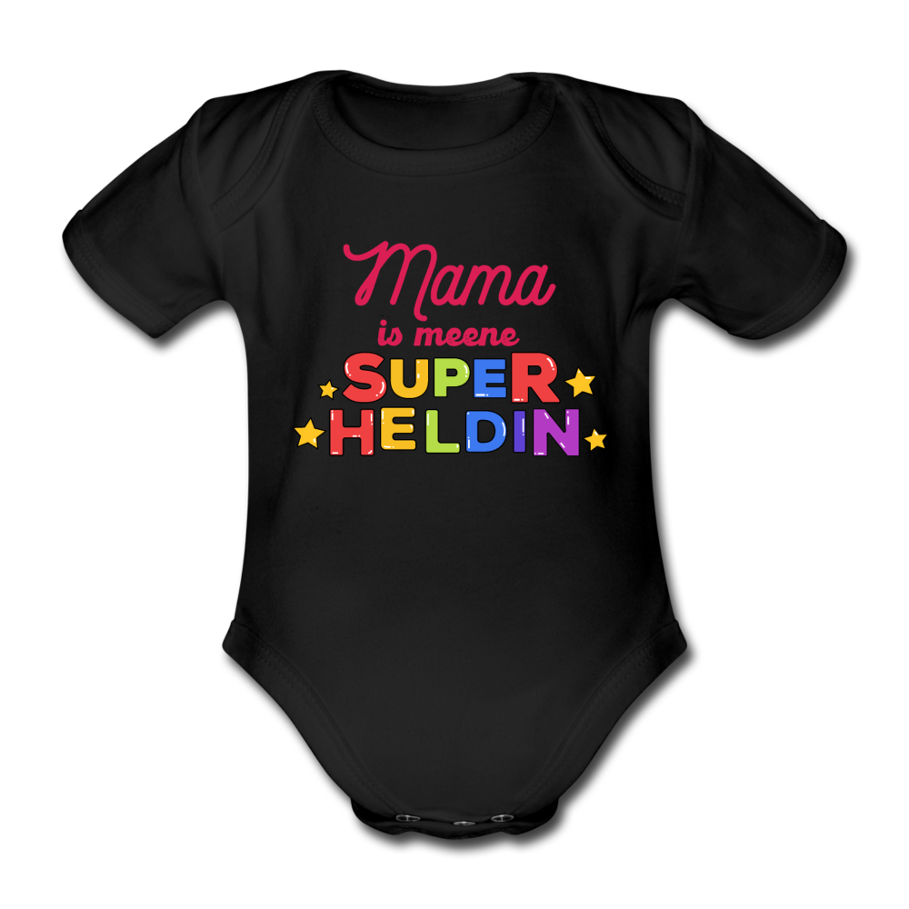 Meene Heldin - Bio-Kurzarmbody - Schwarz