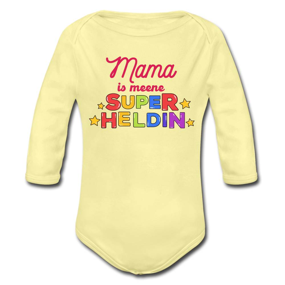 Meene Heldin - Bio-Langarmbody - Hellgelb