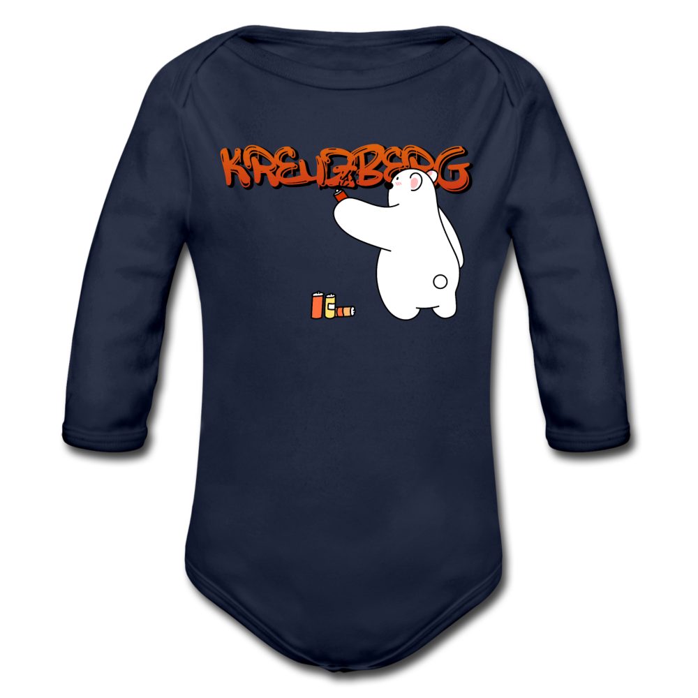 Kreuzberg Graffiti - Bio-Langarmbody - Dunkelnavy