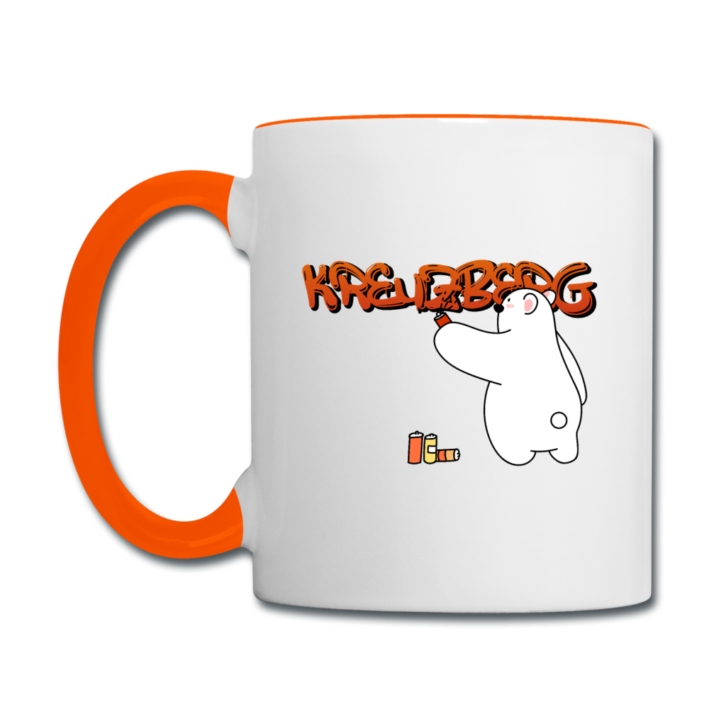 Kreuzberg Graffiti - Tasse zweifarbig - Weiß/Orange