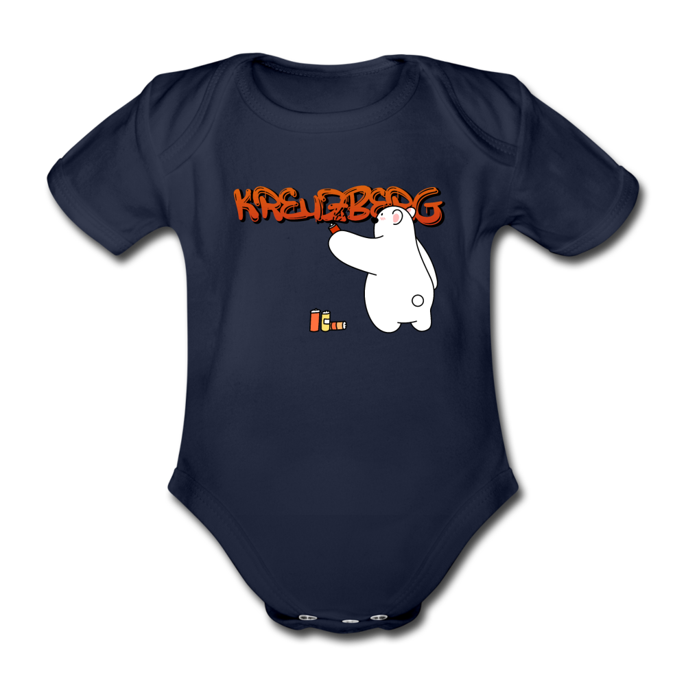 Kreuzberg Graffiti - Bio-Kurzarmbody - Dunkelnavy