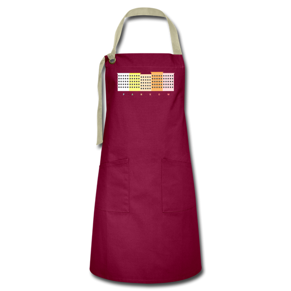 Wohnraum Pankow - Kontrastschürze - Burgunderrot / Sandfarben