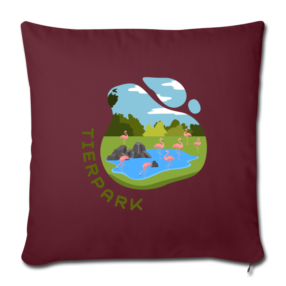 Tierpark - Sofakissen mit Füllung (45 x 45 cm) - Burgunderrot