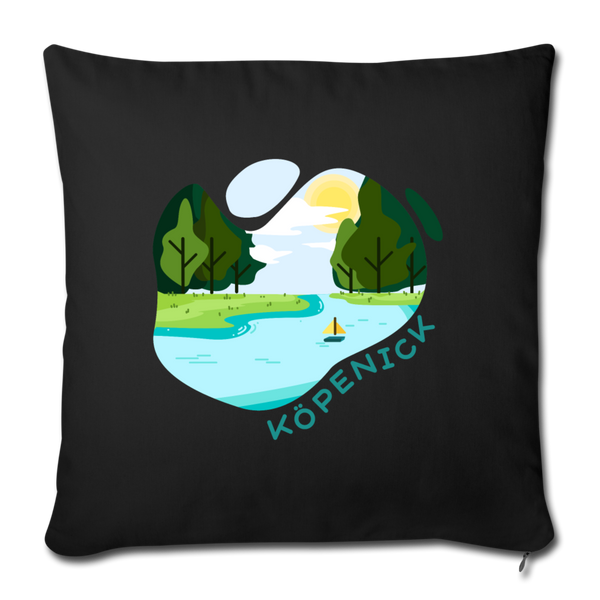 Köpenick am Wasser - Sofakissenbezug (45 x 45 cm) - Schwarz