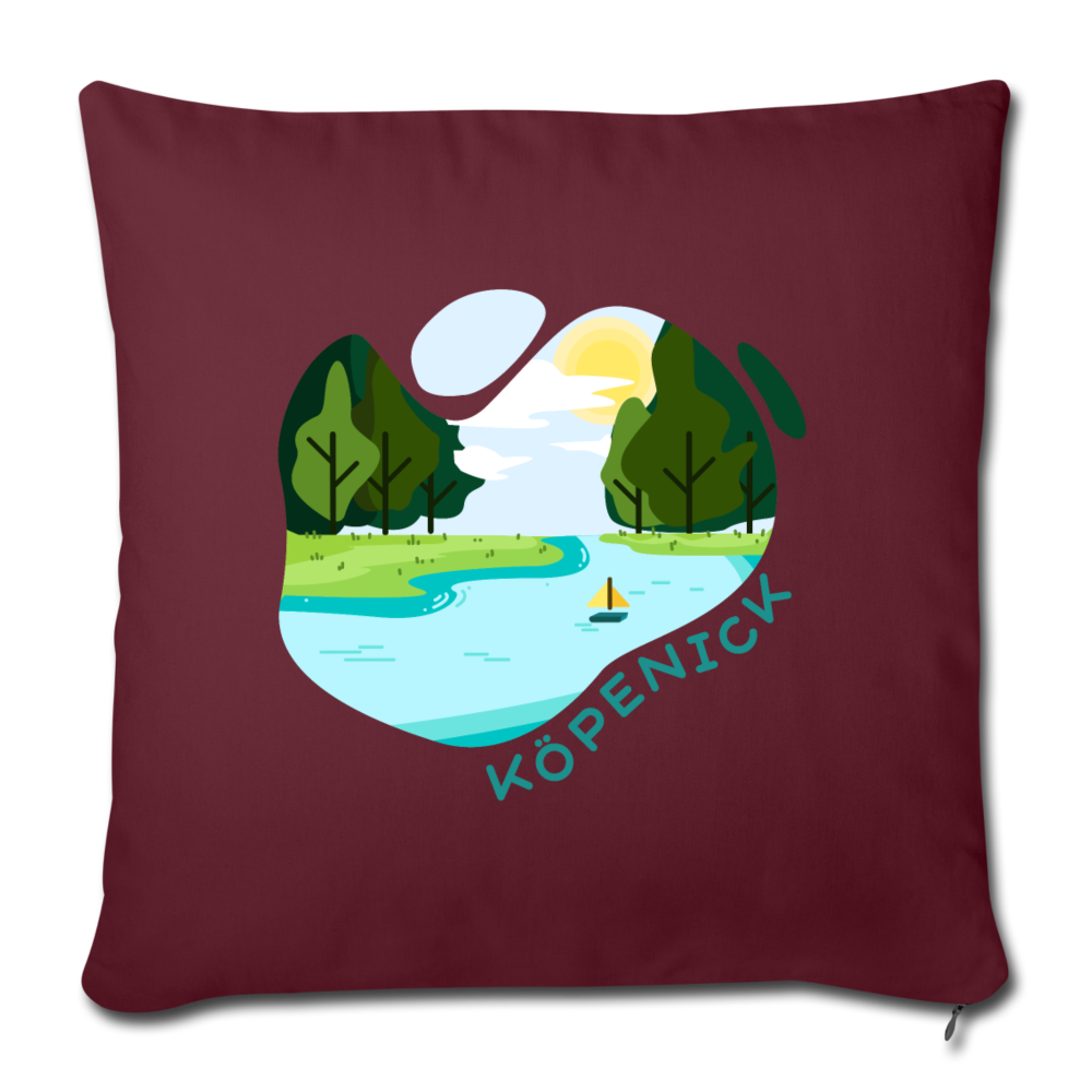 Köpenick am Wasser - Sofakissenbezug (45 x 45 cm) - Burgunderrot