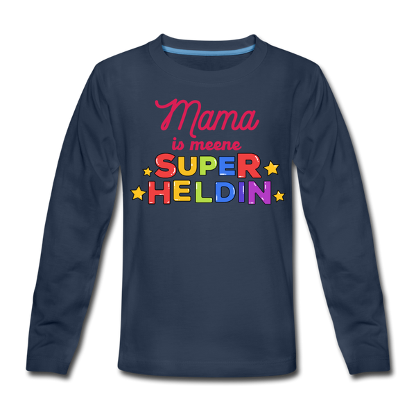 Meene Heldin - Kinder Langarmshirt - Navy