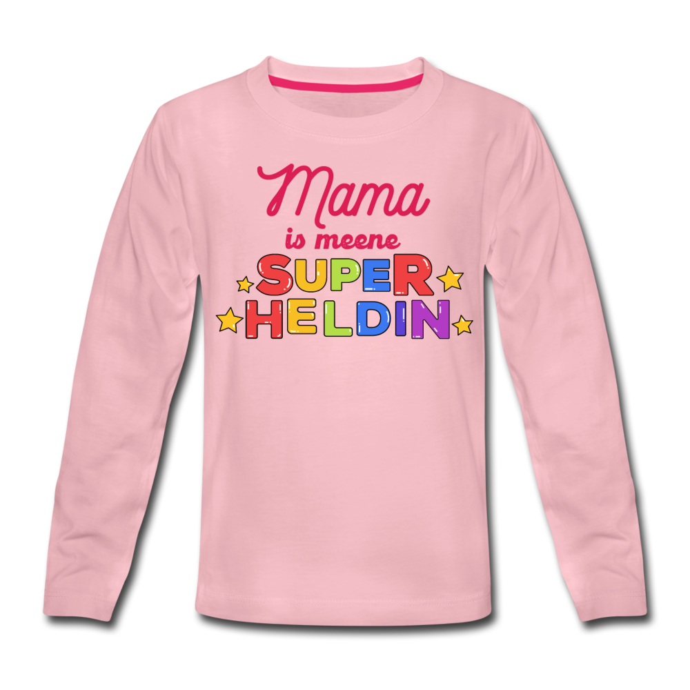 Meene Heldin - Kinder Langarmshirt - Hellrosa