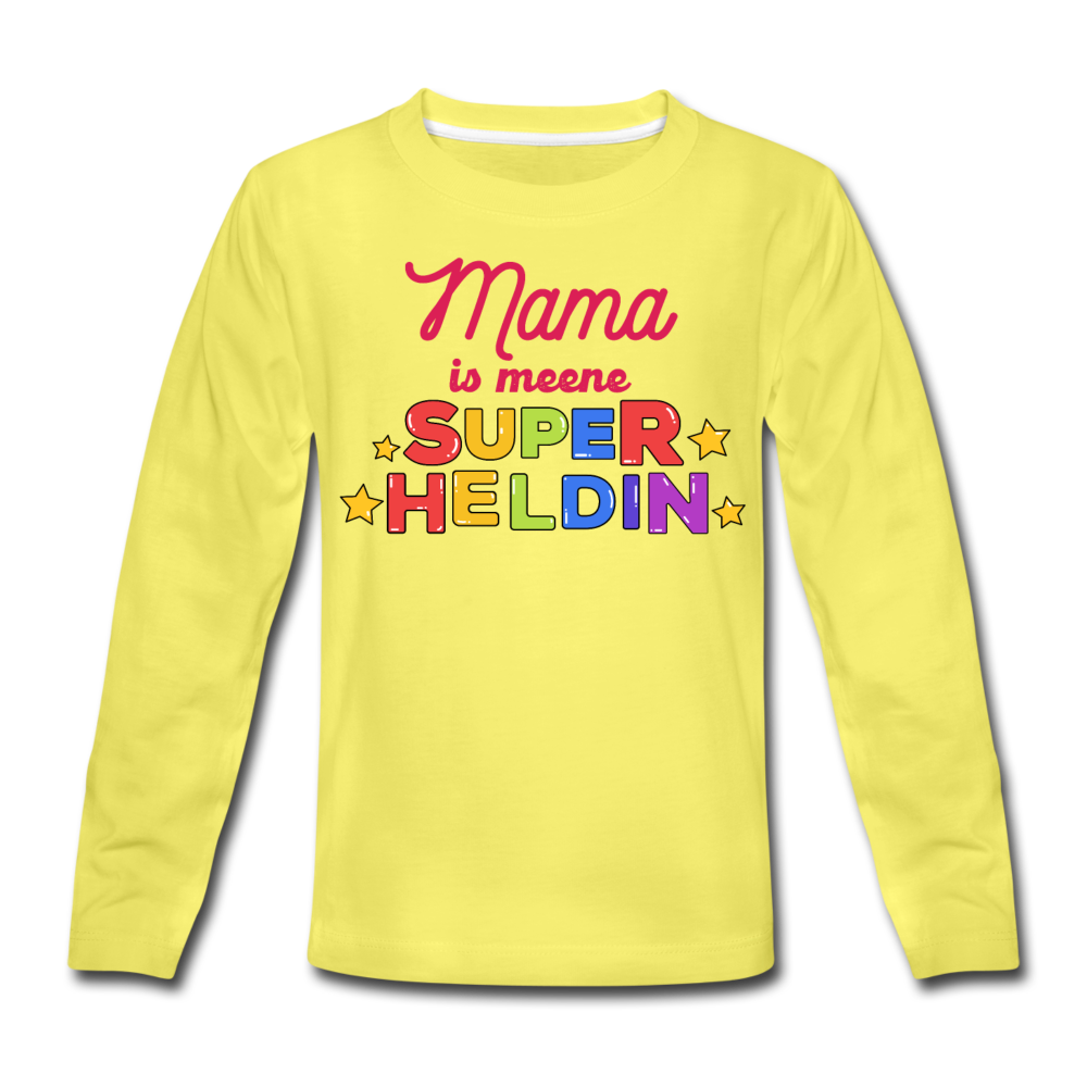 Meene Heldin - Kinder Langarmshirt - Gelb