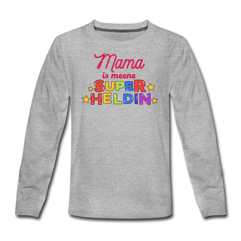 Meene Heldin - Teenager Langarmshirt - Grau meliert
