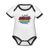 Auwacka! - Baby Bio-Kurzarm-Kontrastbody - Weiß/Schwarz