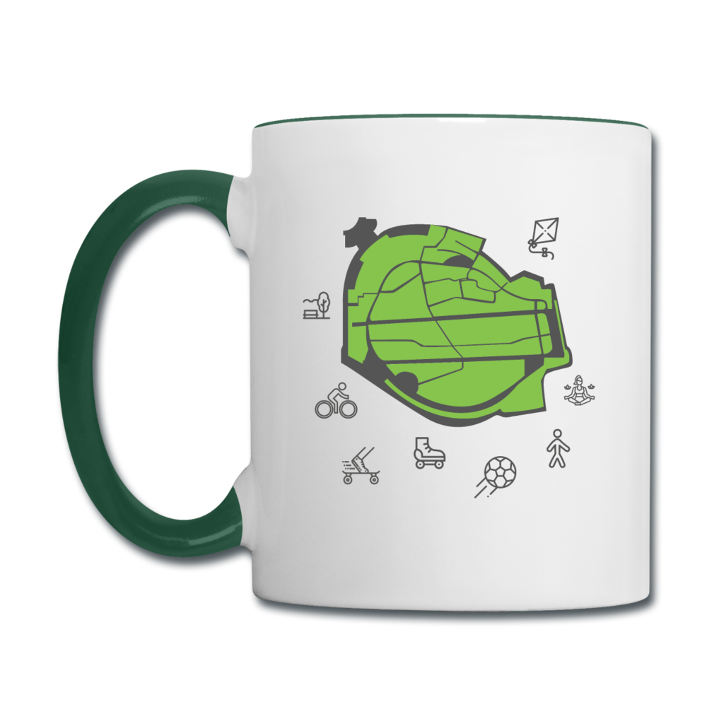 Tempelhof Feld - Tasse zweifarbig - Weiß/Dunkelgrün