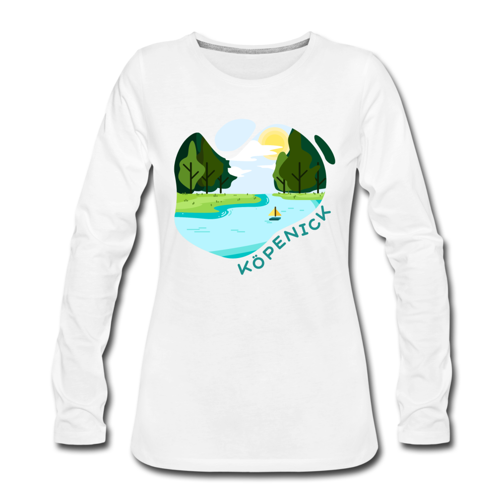 Köpenick am Wasser - Frauen Premium Langarmshirt - Weiß