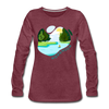 Köpenick am Wasser - Frauen Premium Langarmshirt - Bordeauxrot meliert