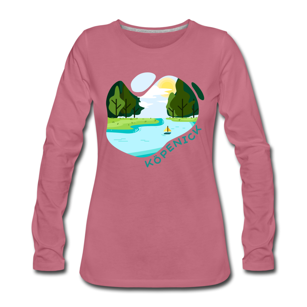 Köpenick am Wasser - Frauen Premium Langarmshirt - Malve