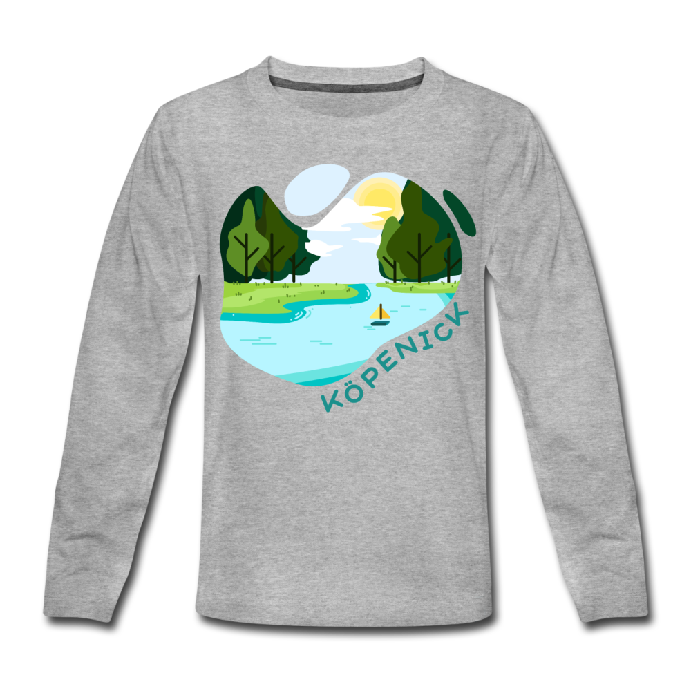 Köpenick am Wasser - Kinder Langarmshirt - Grau meliert