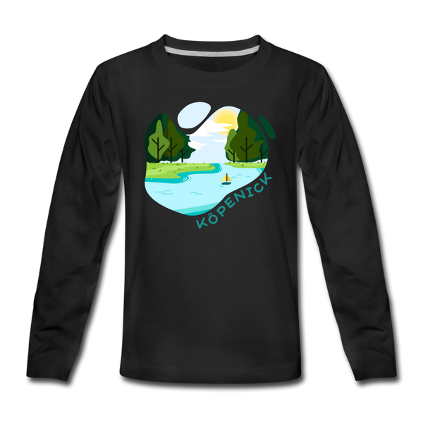 Köpenick am Wasser - Teenager Langarmshirt - Schwarz