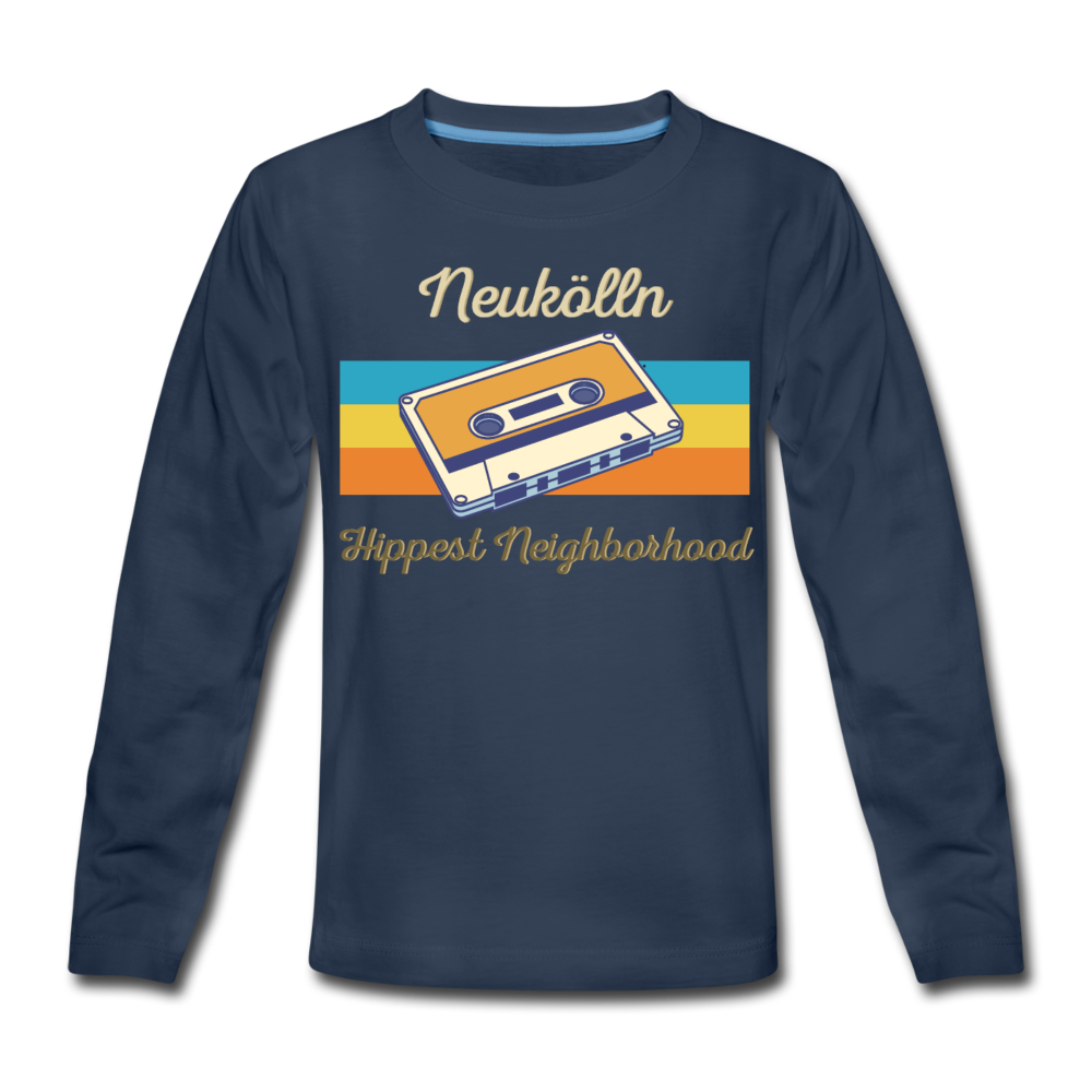 Hippes Neukölln - Kinder Langarmshirt - Navy