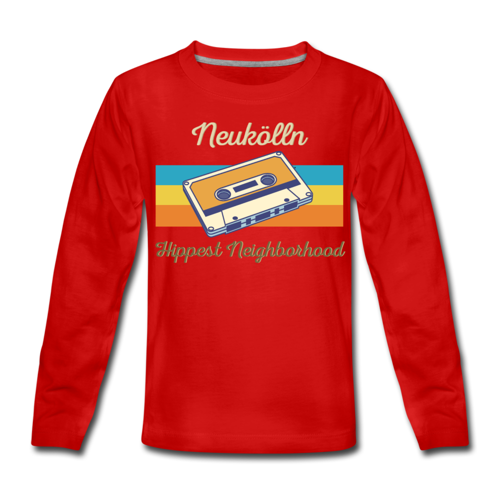 Hippes Neukölln - Kinder Langarmshirt - Rot