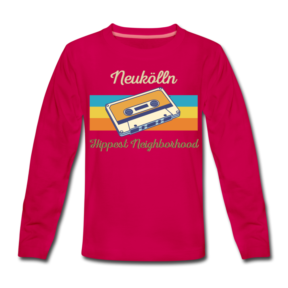 Hippes Neukölln - Kinder Langarmshirt - dunkles Pink