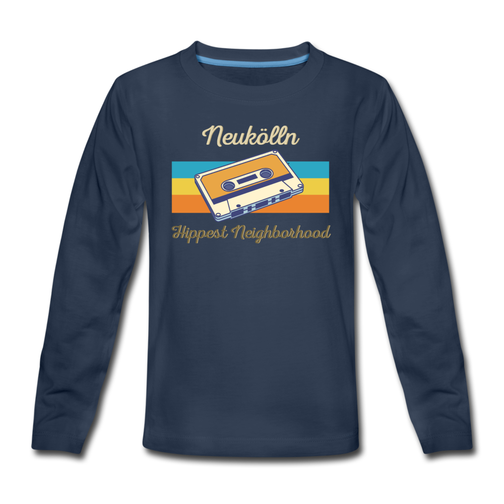 Hippes Neukölln - Teenager Langarmshirt - Navy