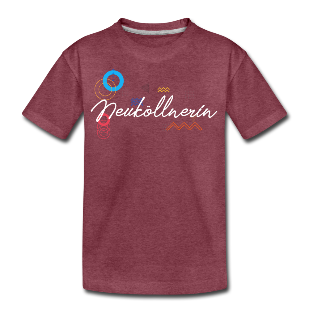 Neuköllnerin - Teenager Premium T-Shirt - Bordeauxrot meliert