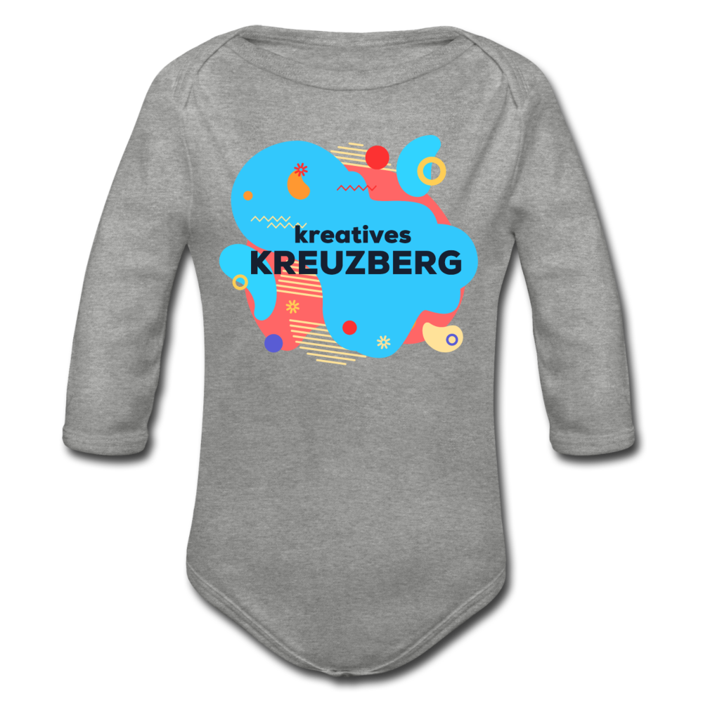Kreatives Kreuzberg - Bio-Langarmbody - Grau meliert