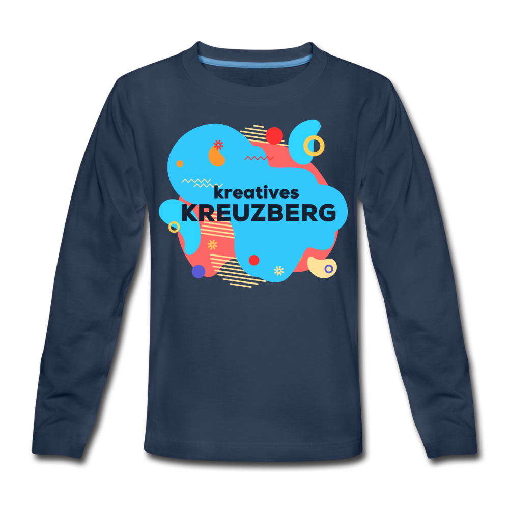 Kreatives Kreuzberg - Kinder Langarmshirt - Navy